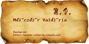 Móczár Valéria névjegykártya